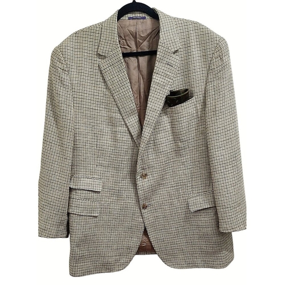Ralph Lauren Purple Label Plaid Suit Jacket Size 49 R - Picture 2 of 16